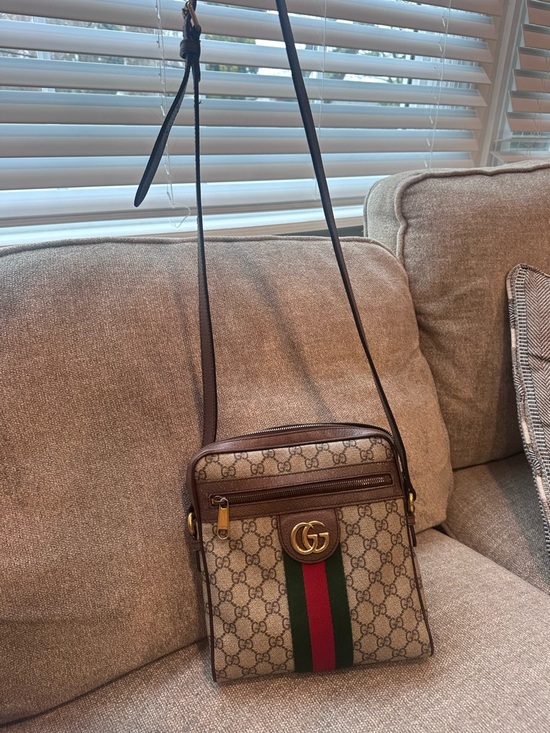 Gucci GG Supreme Ophidia Crossbody Bag with Web Stripe - Picture 4 of 4